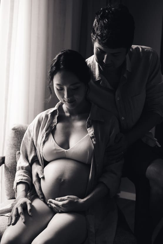 Maternity photography Singapore Maternity pregnancy dark silhouette shot
